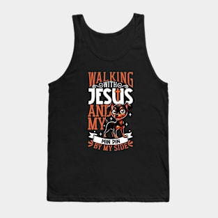 Jesus and dog - Miniature Pinscher Tank Top